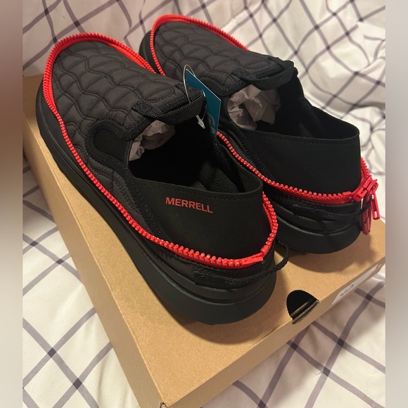 Merrell Men's Black and Red Hut Moc 2 Packable shoes size 12 new in box - Picture 4 of 10